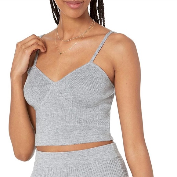 The Drop Tops - The Drop | Women’s Mixed Grey Catalina Knit Bralette Top XS NWT